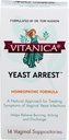 Vitanica Arresto di lievito, Suppositori vaginali omeopatici, per sintomi di infezione da lievito, Allevia la combustione, prurito e scarico, con acido borico, olio di albero di tè e probiotici, Vegan (arresto di lievito, 14)