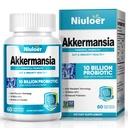 Akkermansia Probiotici, GLP-1 Probiotici per le donne e gli uomini - 10 miliardi di AFUs + Prebiotici organici, Digestivo, Gut, Immune & Salute complessiva, Migliora Gut Digestive Lining Funzione (60 capsule, 1-Pack)