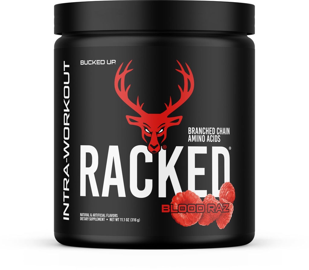 Bucked Up Racked Blood Raz | Intra Workout BCAA 2-1-1-1 Formula con L Carnitina Acetil L Carnitina Taurina e L Tyrosina | Aminoacido Powder Supplement (30 Serve)