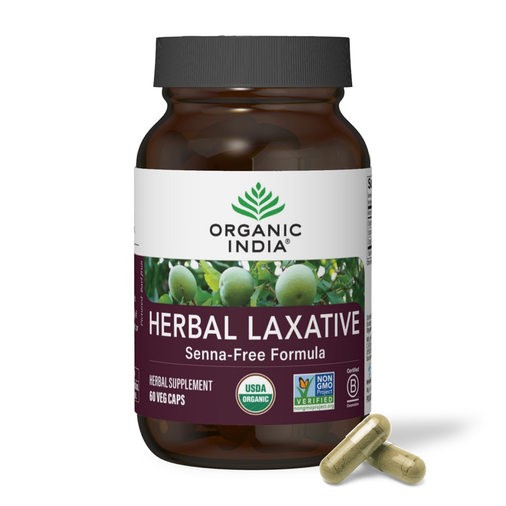 ORGANIC INDIA Integratore Lassativo Erborisdizionale - Lassativo naturale per la costipazione, Capsule Lassativi Erboristici, Rilievo di costipazione per donne e uomini - Certificato USDA Organico, Non OGM, Vegan - 60 Capsule
