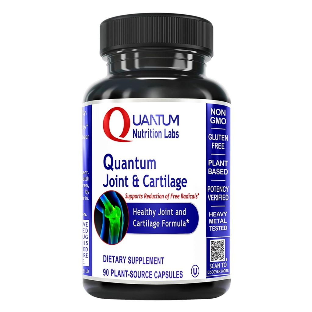 Quantum Joint & Cartilage Support Supplemento - per gli uomini e le donne, mobilità congiunta e salute del muscolo, Cartilage Repair, Gluten Free, Plant-Sourced, Non-OGM - 90 capsule