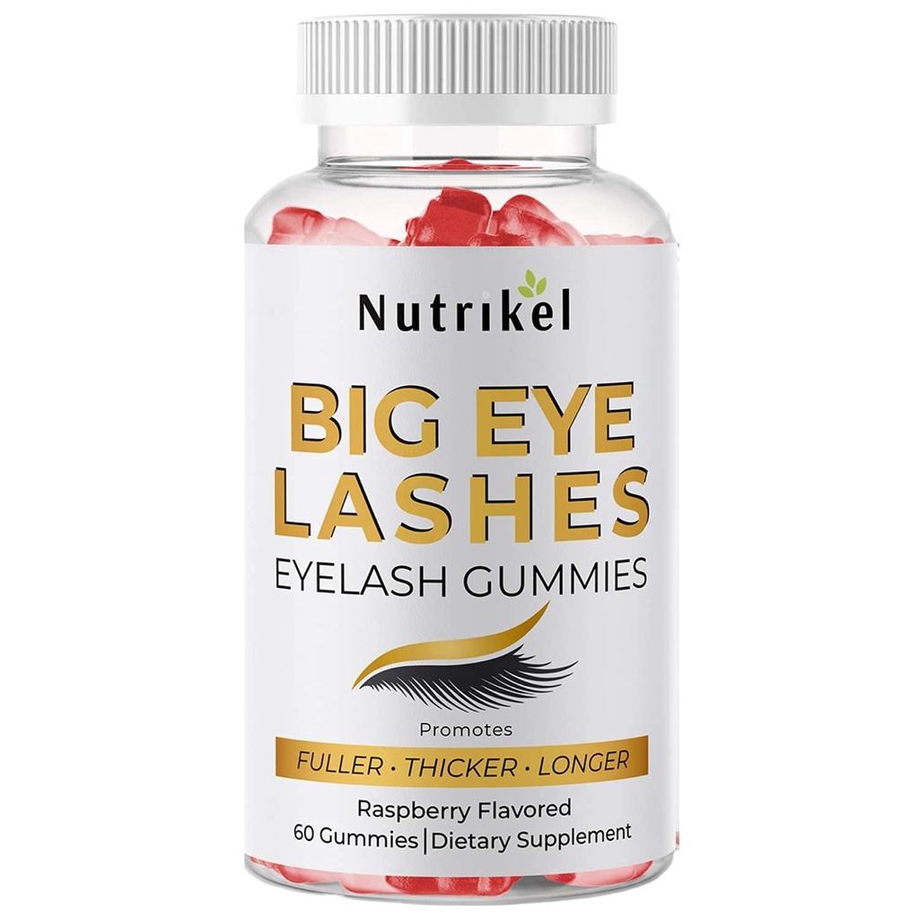 Big Eye Lashes Hair Growth - Occhiali di crescita Gummies per Fuller, Thicker, Ciglia più lunghe