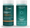 iwi Omega-3 Sport & Joint Omega-3 Bundle, 30 Serve, Vegan Plant-Based Algae Omega 3, Krill & Fish Oil Alternative, No Fishy Aftertaste