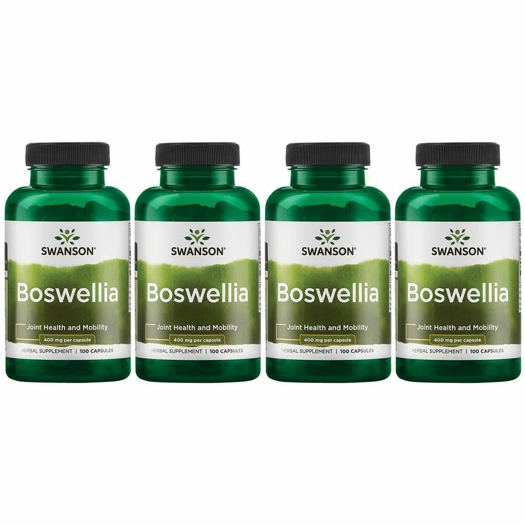 Swanson Boswellia - Integratore a base di erbe Promozione del Supporto Congiunto - Erbe ayurvedica per il Supporto Joint Flexibility & Mobility - Realizzata con Boswellia Serrata Resina - (100 capsule) (4 Pack)