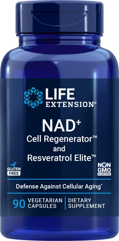 Estensione della vita NAD+ rigeneratore cellulare e Resveratrolo Elite, 90 tappi di Veg