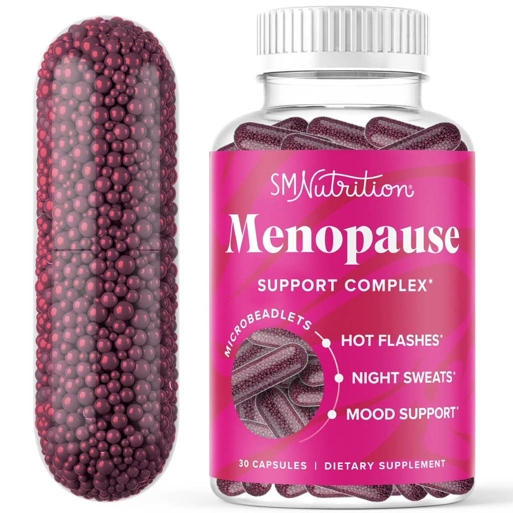 Menopause Vitamine Perline con Nero Cohosh, Rosso Clover & More | Flash caldi, Night Sweats & Mood Support | Menopause Supplementi per le donne con Dong Quai, Chaste Tree Berry & DIM | Non-GMO 30ct