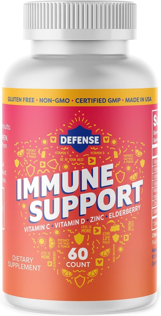 Supplemento per gli adulti | 30 giorni di alimentazione | Booster immunità per gli uomini e le donne con vitamina C, zinco, sambuco e vitamina D3, aumento giornaliero di antiossidante, non OGM, senza glutine |