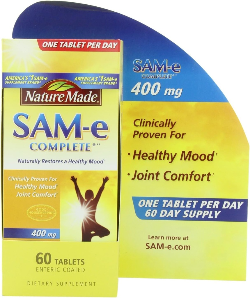 SAM-e Completo 400 mg. Tablet (Helps Support Healthy Mood & Joint Comfort) Valore Dimensioni 60 ct
