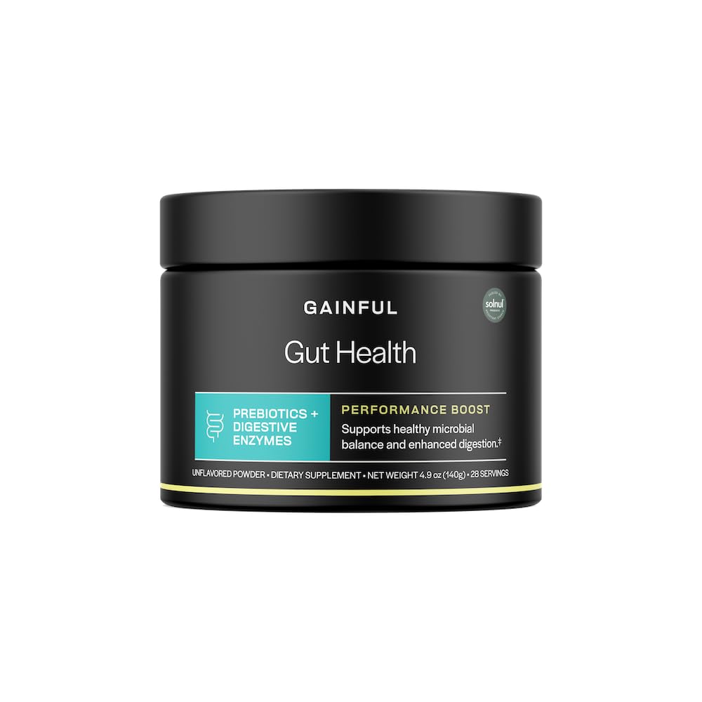 Gainful Gut Salute Performance Boost Polvere Bere Mix con Prebiotici e miscela di enzimi digestivi, Supporta l'equilibrio, Daily Digestive Health & Gut Health Supplement, Unflavored, 28 Serve