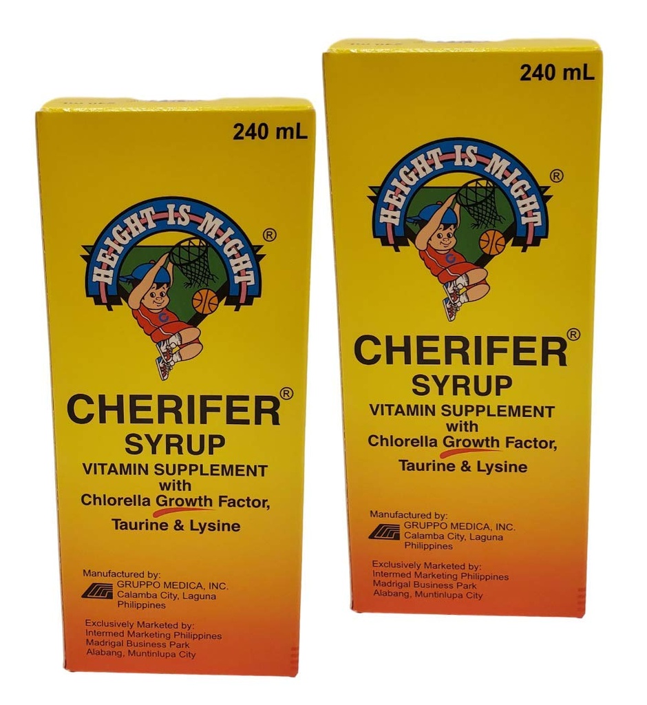 2 Cherifer Syrup Chlorella Fattore di crescita, Taurina & Lysine 240ml Ogni
