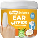 Detergente per cani Wipes – Finger Wipes per cani e gatti – Pulizia, lenizione, & deodorante prurito orecchie – Soluzione di sollievo per animali domestici (Coconut)
