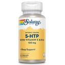 SOLARAY 5 HTP Supplemento con vitamina C & B-6 - Supplemento di sonno e supporto di sintesi della serotonina - Lab verificato, 60 giorni garanzia di rimborso dei soldi - 60 Serve, 60 VegCaps immatricolati