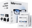 Anti Fog Lens Wipes per occhiali Lulumonster, [150 Pre-Moistened Individually Wrapped Wipes] [Non-Scratching & Non-Streaking] Pulitrici per occhiali, occhiali da sole, schermo del telefono Lente per fotocamera, occhiali