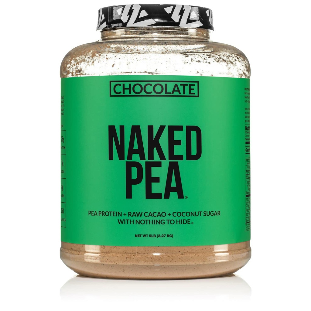 NAKED Nutrition Chocolate Pea Protein Isolate - 5Lb Bulk, NSF Certified, Plant Based, Vegetariano & Vegan Protein. Facile da digerire, Non OGM, Senza glutine, Senza lattosio, Soy Free