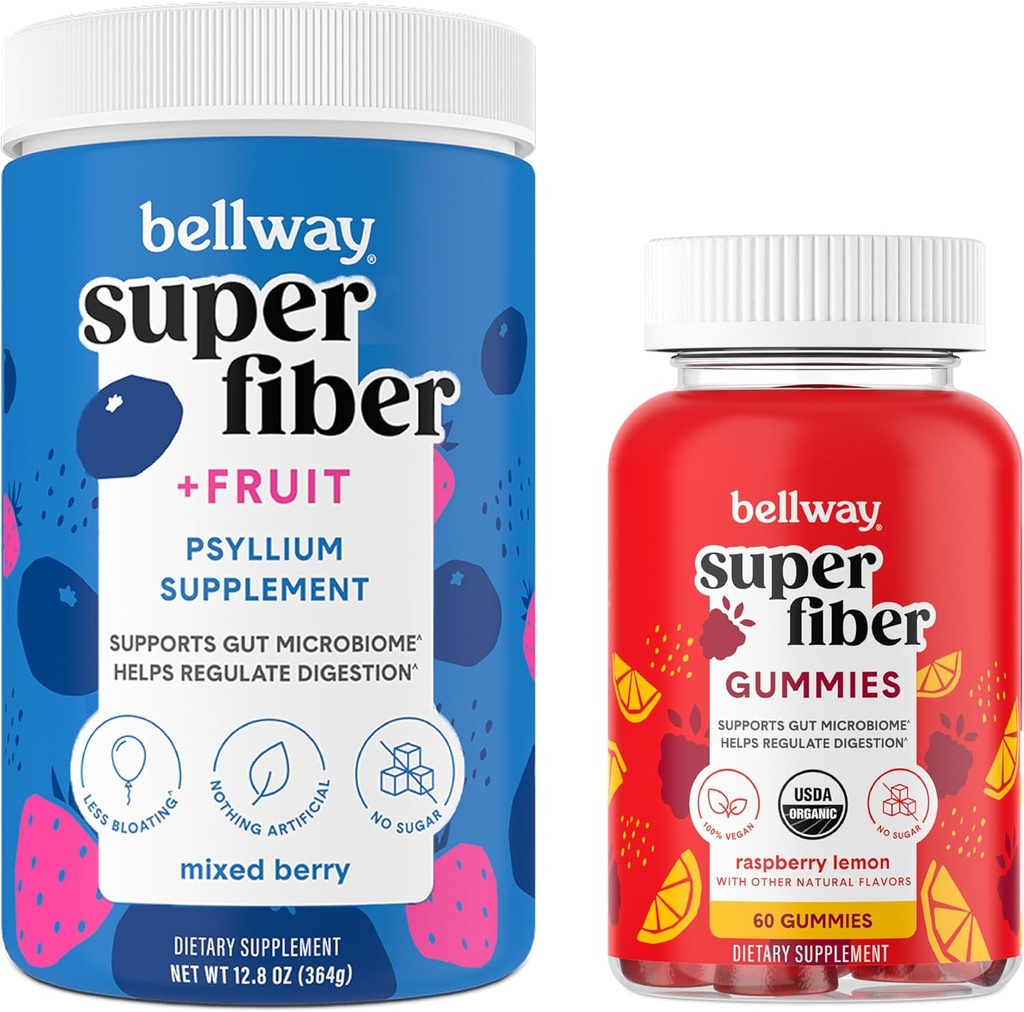 Bellway Super Fiber Polvere + frutta, bacche miste Super Fiber Gummies