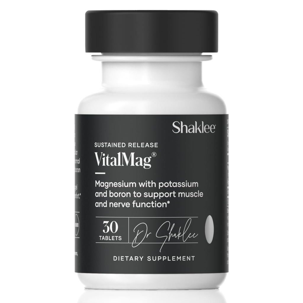 Shaklee -Sustain Release VitalMag - Magnesio Supplemento per Nerve, Muscolo e Salute Del Cuore - Potassium & Boron Blend - Supporta la salute cardiovascolare - Digestione facile - 30 compresse