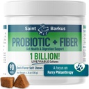 Probiotico + Fibra Regolarità & Salute Digestiva. Integratori probiotici per cani per la salute del fegato, regolarità, upset stomach, gas, lievito. Ridammeli a No-Kill Shelters! 90 Conte