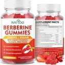 Berberine Gummies, Sugar Free 2000mg High Potency Berberine HCI Supplement, Plus Ceylon Cinnamon, Latte Thistle for Women & Men, Immune System & Metabolism Support - 60 Gummies