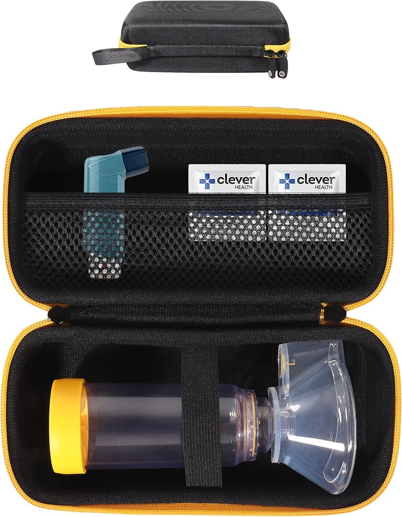 GETGEAR Asthma Inhaler Holder caso, compatto e robusto per Handy Ventolin Inhaler per adulti e bambini (CASE SOLO) (nero)