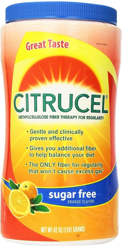 Citrucel Methylcellulose Fiber Terapia per Regolarità con SmartFiber Sugar Free/Orange Flavor 42Oz (1191g), Confezione da 2