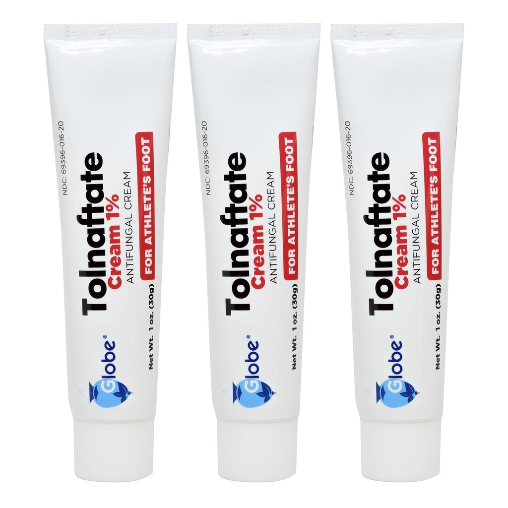Globe Tolnaftate 1%, trattamento antimicotico da 1 Oz, comprovata clinicamente efficace sulla maggior parte del piede di Atleto e Ringworm (3 pacchetto)