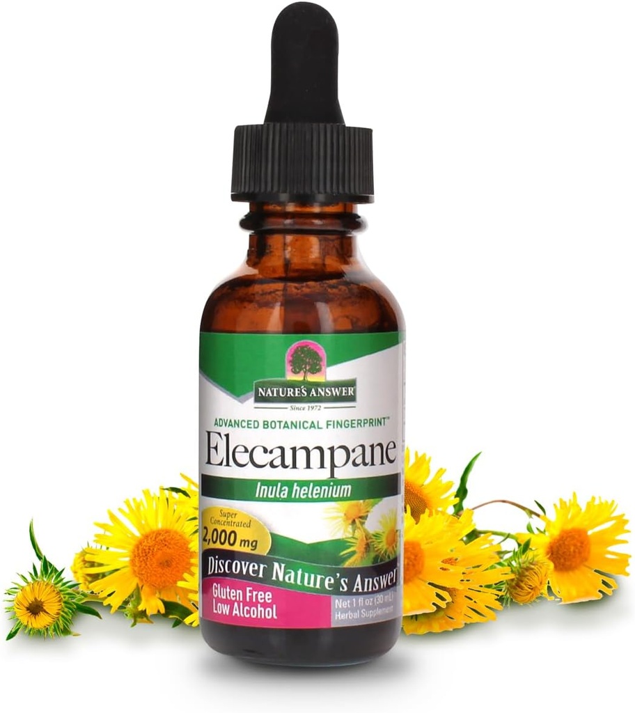 Risposta della natura Elecampane Root con alcool organico, ounce 1-Fluid