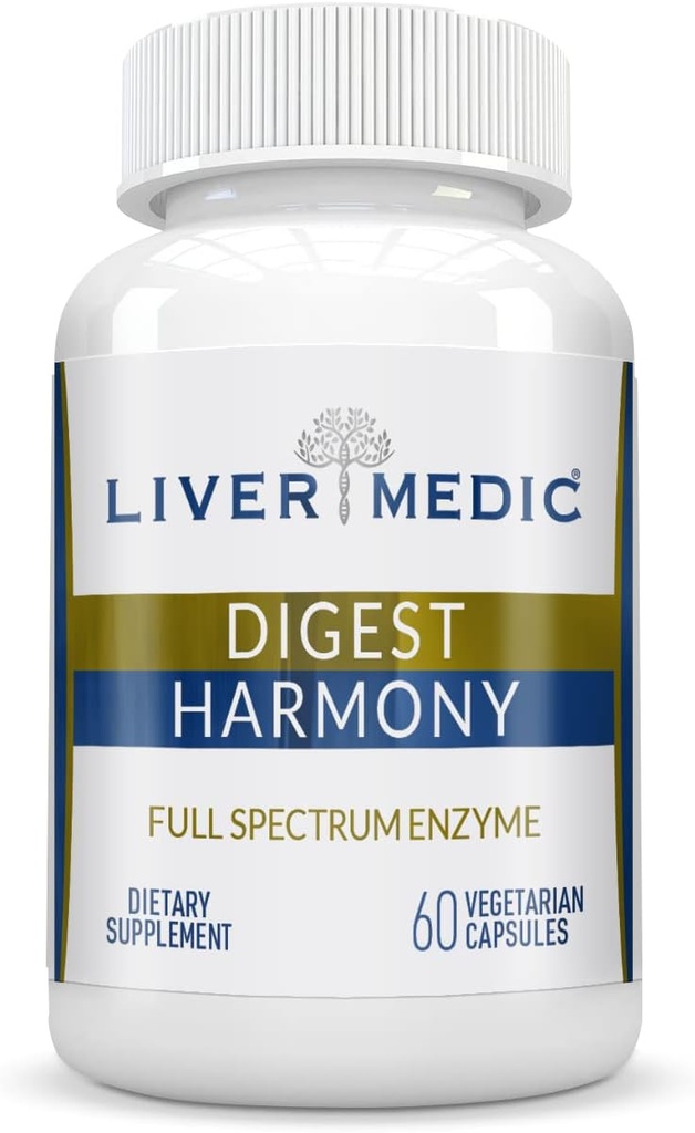 Digest Harmony Pure Digestive Enzymes for Gut Health for Women & Men, Papaya Enzymes for Digestion, Eases Bloating & Stomach Discomforts, Unflavored, 120 Capsule