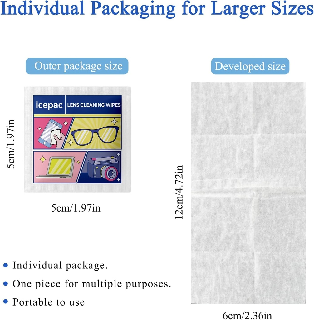 Detergente per occhiali, Wipes per occhiali, Wipes per occhiali per occhiali, Wipes per occhiali per occhiali, Wipes per occhiali, Wipes per occhiali, Wipes per occhiali da sole, Wipes per lente individualmente Avvolto (300 PCS)
