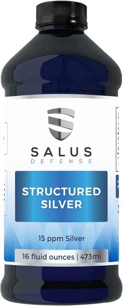 Liquido d'argento strutturato - Supplemento giornaliero di supporto immunitario con tecnologia d'argento strutturato 15ppm Advanced - Tutto naturale con nessun Additivo - bottiglia di 16 once