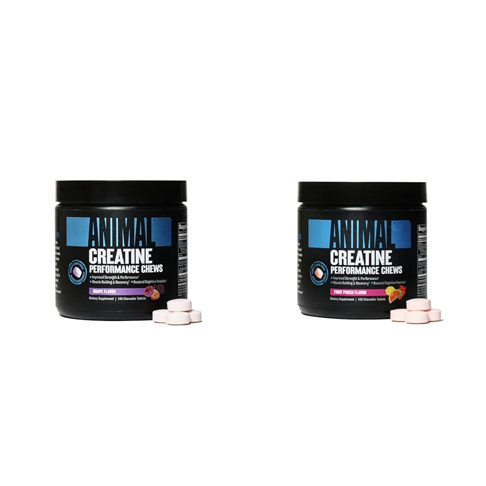 Creatina animale Chews compresse - Creatina potenziata Monoidrato con AstraGin per migliorare l'assorbimento e Creatina Chews compresse - Creatina potenziata Monoidrato