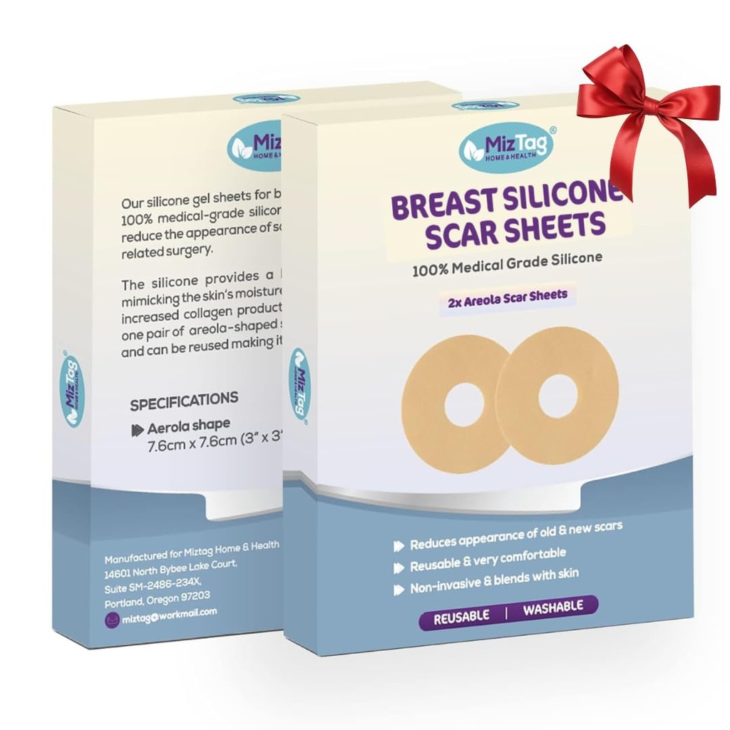 Areola Silicone Sheets - Breast Surgery Recovery Supplies - riutilizzabile e confortevole sotto post-Op Bra (2 Pcs)