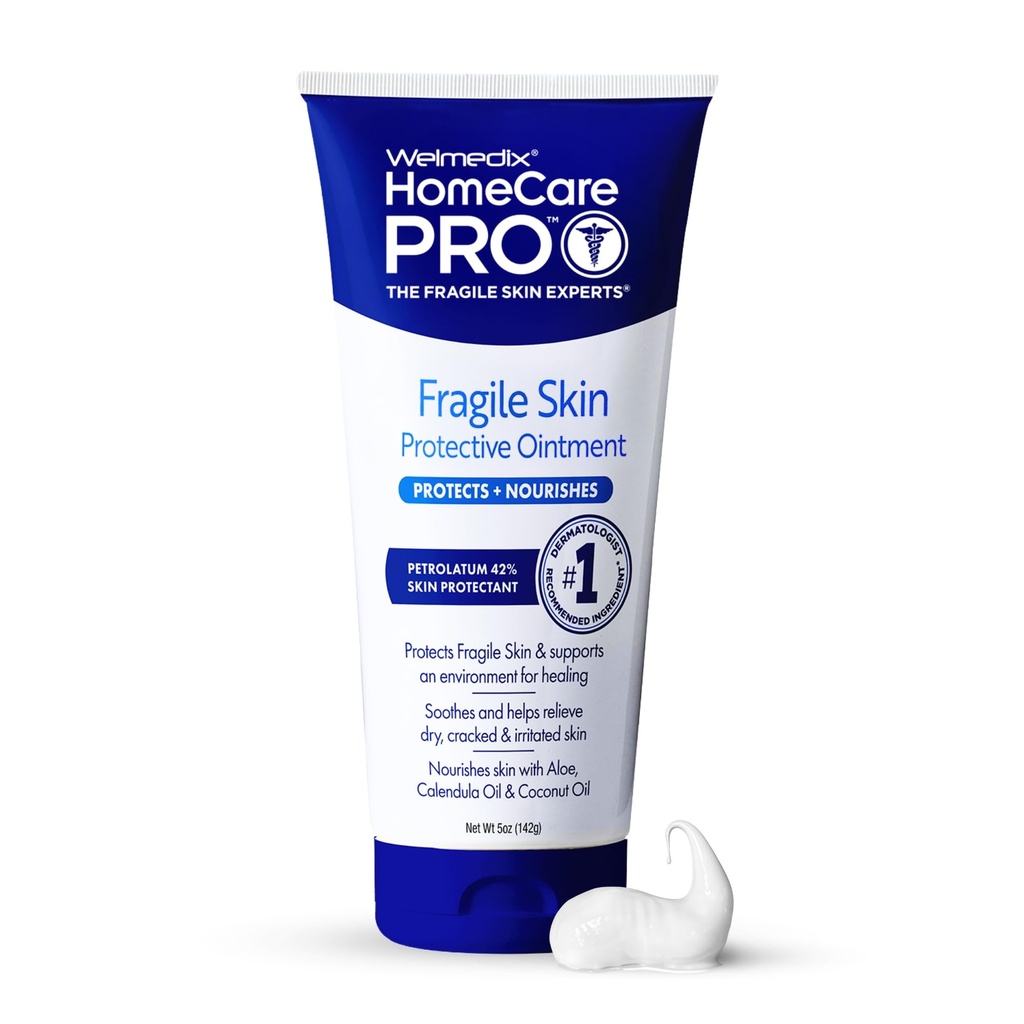 Welmedix Fragile pelle protettiva unguento Ospedale Grado Guarigione Ointment, Barrier Cream & Skin Protectant w/Calendula per il trattamento di Eczema, Psoriasi, Dermatite, Sores del letto, Chafing (5oz Tube)