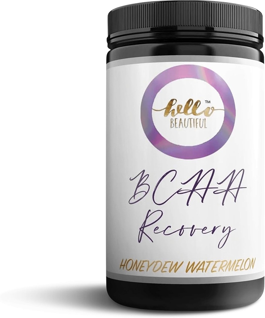 Hello Beautiful BCAA Recovery Powder - Vitamina B-66 L-Glutamine Pre & Post Workout Muscle Recovery & Muscle Builder Drink Supplement per le donne (Honeydew Watermelon)