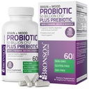 Bronson Brain + Mood Probiotic 50 Billion CFU Plus Prebiotico con L-teanina, Bacopa e Rhodiola Non-GMO, 60 capsule vegetariane