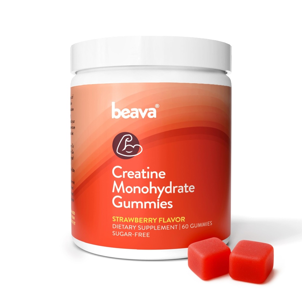 Creatina Monoidrato Gummies - 30 Serve - Vegan Creatina Chews per la crescita del muscolo, Recupero del muscolo, Recupero di allenamento, Anaerobi Endurance - Nessuna fase di caricamento - No Bloating - Strawberry - Basso zucchero
