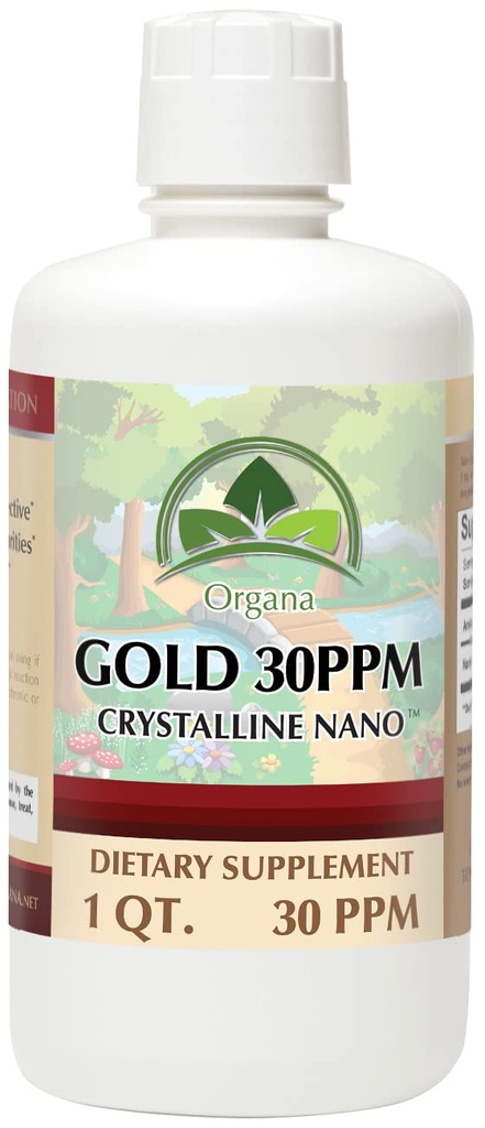 Integratore d'oro cristallino puro Organa - 30 PPM - Minerali colloidi 32 oncia