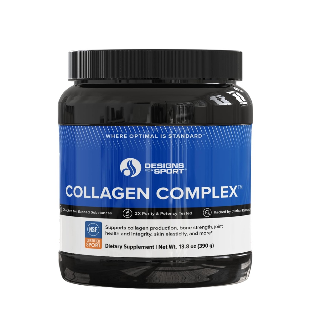 Designs per Sport Collagen Complex - NSF Certificato per Peptidi Sport Collagen - Collage per Giunti, Bone Forza, Elasticità della pelle (13.8 oz)