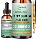 Potassio Magnesio Gocce Liquide - Supplemento Liquido Organico - Citrato di potassio ad alto assorbimento 1000mg di magnesio Glycinate 500mg Calcium per il cuore,Leg Cramps & Muscle - Non-GMO, Vegan, 2 oz