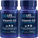 Vitamina D3 125 Mcg (5000 Iu) – Promuove la salute di ossa, la salute del cervello e la funzione immunitaria – Non-OGM – senza glutine – due confezioni – 2 x 60 Softgels