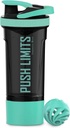 Modalità Artoid Bottiglia di Shaker Protein 24 oncia, Tecnologia di miscelazione doppia, BPA Free, Aqua Green/Black