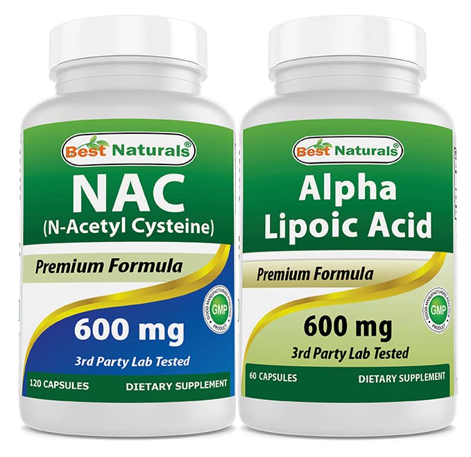 Migliori naturali NAC 600 mg e acido alfa lipoico 600 mg