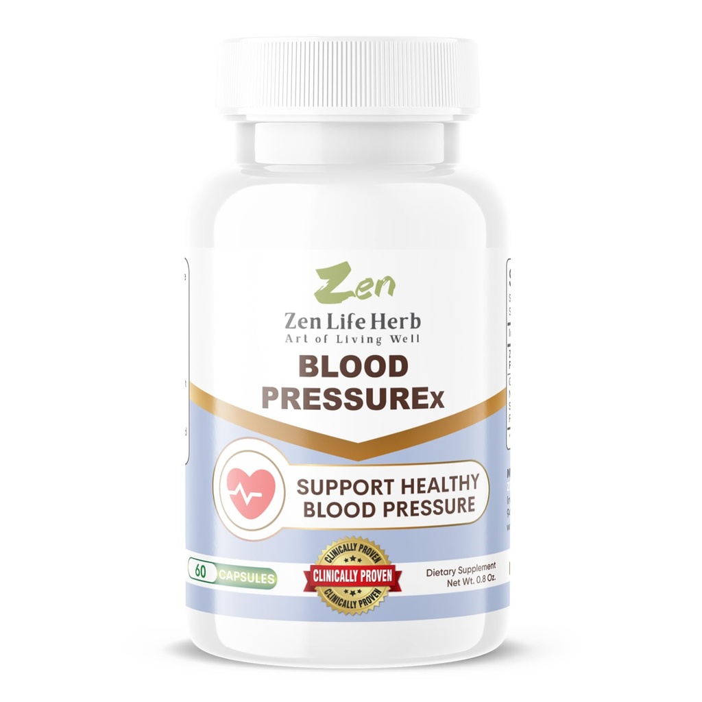ZEN LIFE HERB Blood PressuREx - Heart Health Blood Pressure Support Supplement-Supporto per la pressione sanguigna & Circularity sana naturalmente Ginseng Plus Blend 100% Pure Plant-Based Supplement (60 capsule)