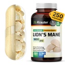 BIO KRAUTER Lions Mane Supplemento Capsule 1800 mg - 250 Count - Vegan Lions Mane Powder Supplement per Brain Support - 3 mesi di fornitura - Nessun filler