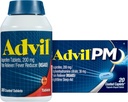 Advil Pain Reliever e Fever Riduttore, Ibuprofene 200 mg per il sollievo del dolore - 300 Conte, Advil PM Pain Reliever e Nighttime Sleep Aid, Ibuprofene per il sollievo del dolore e Citrato di difenidramina - 20 Conte