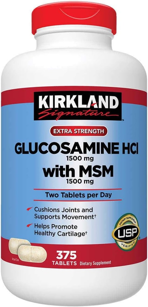 Kirkland Firma Glucosamina con MSM, 375 compresse (3 Pack)