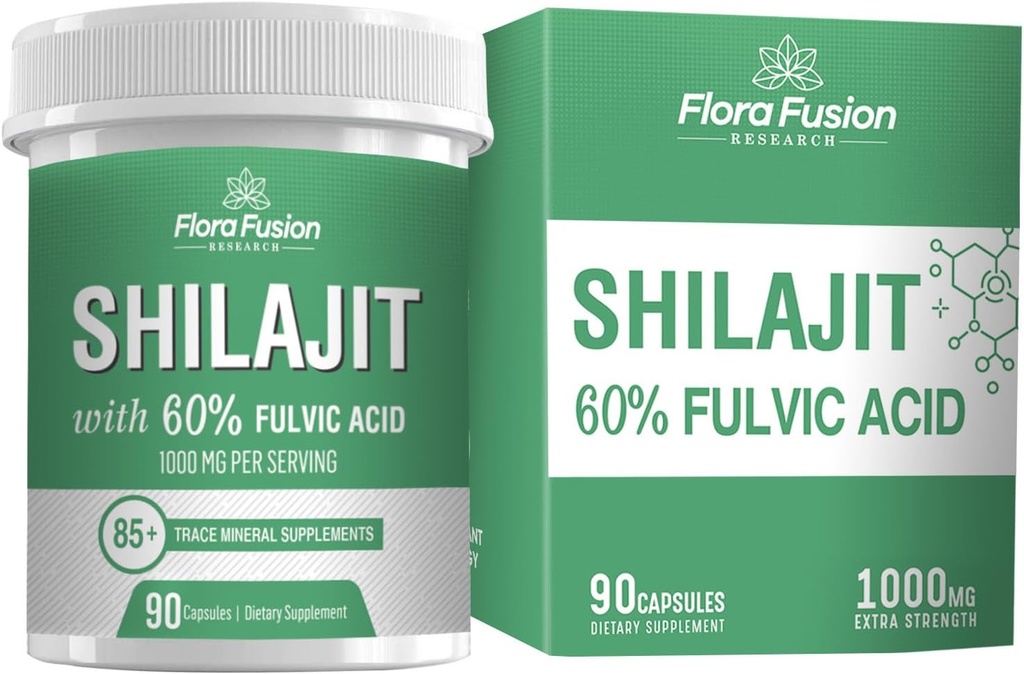 SHILAJIT Capsule 1000mg – Shilajit himalayano con acido Fulvic - Integratore Shilajit con estratti di erbe - Capsule Integratori Shilajit- Shilajit per Uomini & Donne – 90 Capsule