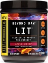BEYOND RAW LIT V2 Resistenza clinica Pre polvere di allenamento, Hits Harder, Pompe più grandi, Caffeina, L-Citrulline, Creatina, Apple Crisp, 30 Serve
