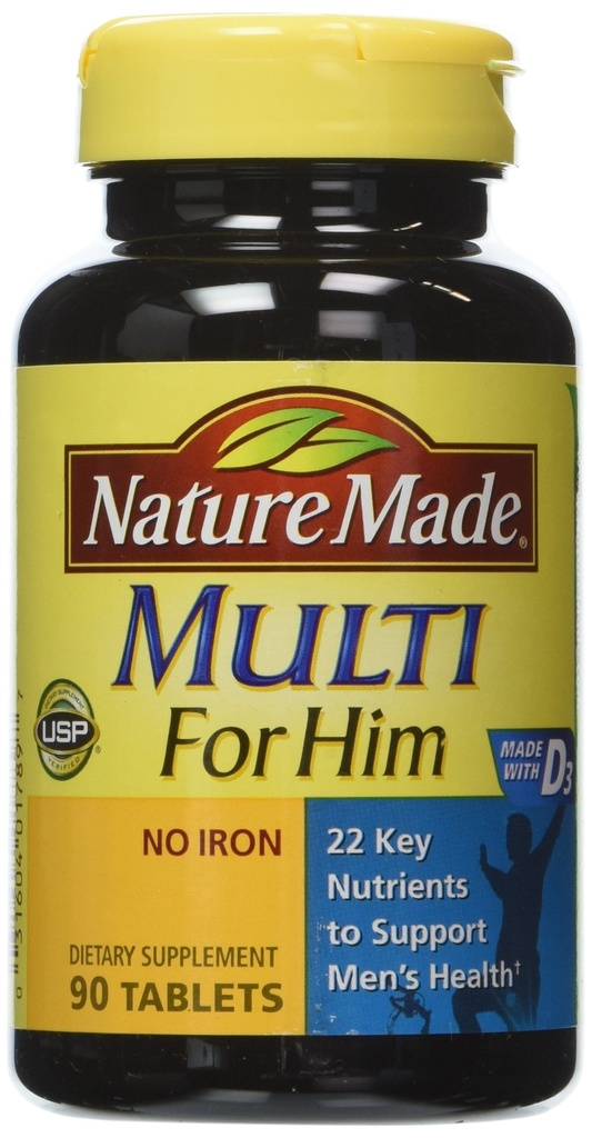 Natura fatta Multivitamina per lui, Multivitaminico maschile per il supporto nutrizionale giornaliero, 90 compresse (Pack of 3)