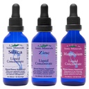 Eidon Ionic Minerals Liquid Silica, Zinco, & Magnesio Drops Variety Pack - Silice, Zinco, & Magnesio Supplementi, All-Natural Trace Minerals, No Preservatives or Additives - 2 oz, Confezione da 3