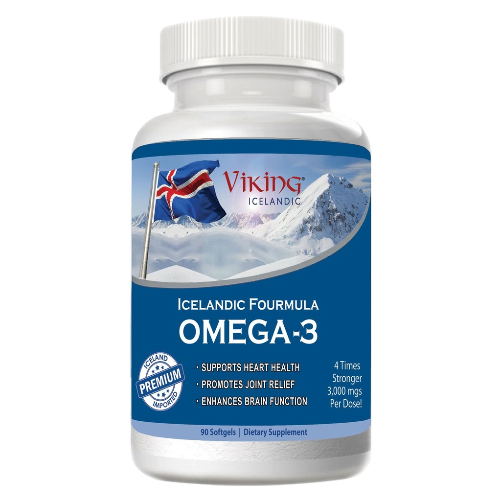 Islandese Fourmula Quadrupla Forza Omega-3 Fish Oil 3000mg Alto DHA & EPA 90 Softgels